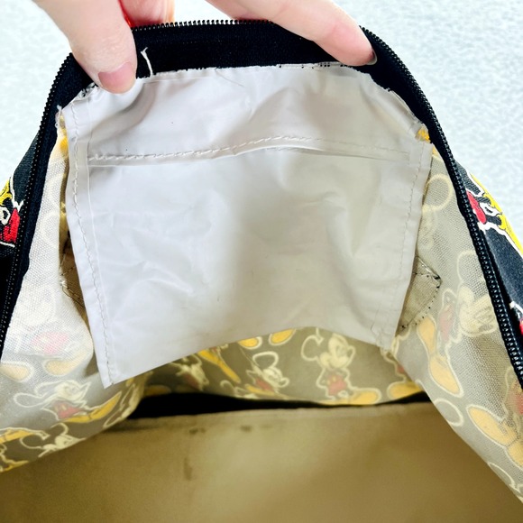 Walt Disney World Mickey Mouse Black Canvas Tote Duffle Gym Travel Bag - Picture 9 of 12